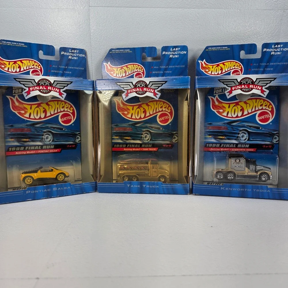 Lot of 3 VTG Hot Wheels 1999 Final‎ Run Pontiac Salsa Tank Truck Kenworth T600A